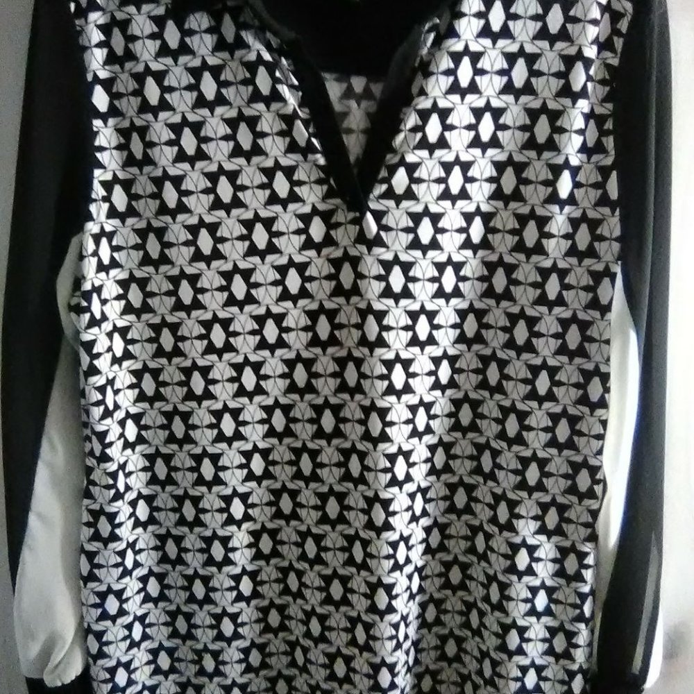 Women's Small Black & White Dress Top